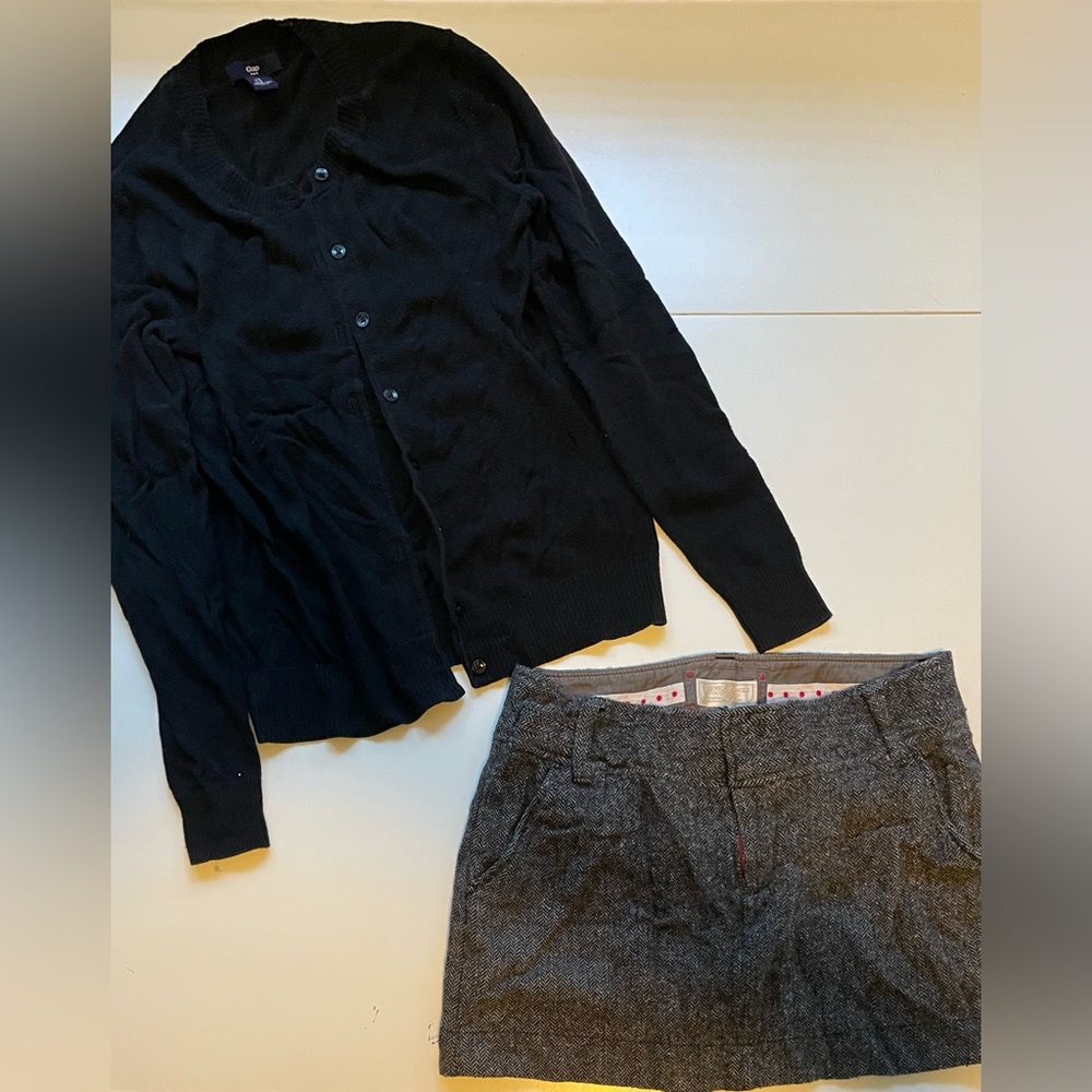 GAP Black Cardigan and Skirt